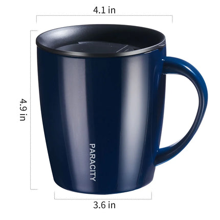 Insulated Coffee Mug Stainless Steel Coffee Mug with Lid Handle Double Wall Vacuum Travel Mug 12 Fl Oz