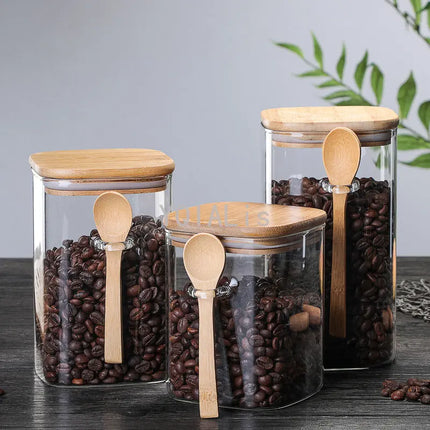 3 Ideas 800-1200Ml with Spoon Sealed Jar Storage Tank Condiment Coffee Beans Tank Kitchen Supplies Sugar Storage Bottle Tea Box