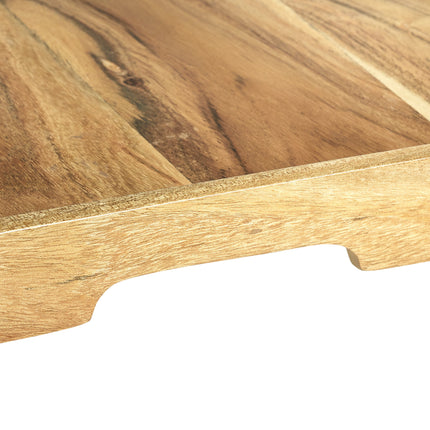 Acacia Wood Rectangular Bed Tray with Stand in Natural Finish Brown, One Size