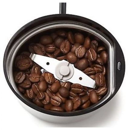 Electric Coffee and Spice Grinder with Stainless Steel Blades - Black