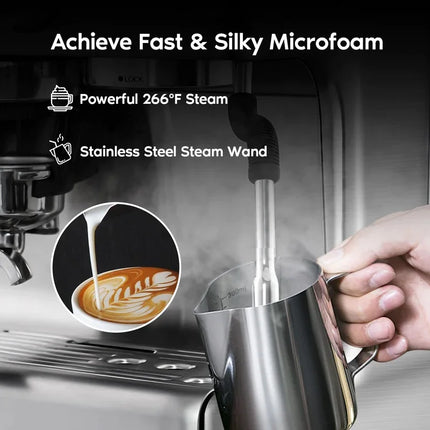 5700GENSE Espresso Machine and Coffee Maker, Integrated Grinder & Milk Frother