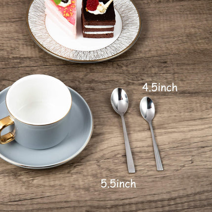 Espresso Spoons SUS304 Stainless Steel Turkish Tea Spoons 5.5 Inch Demitasse Espresso Spoons Set of 6