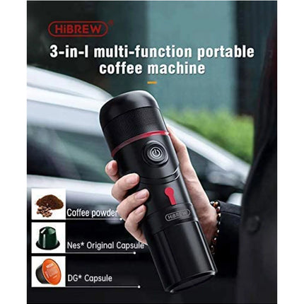 Portable 20-Bar, 1-Cup Black Travel Espresso Machine