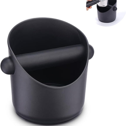Coffee Knock Box 4.8 Inch Shock-Absorbent Durable Barista Style Knock Box with Removable Knock Bar and Non-Slip Base Gift (Round)