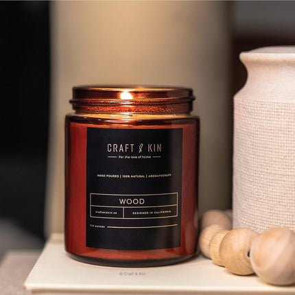 Scented Candles for Home | Premium Wood Candle | All-Natural Scent for Home | Long Lasting with 45 Hour Burn Time, 8Oz