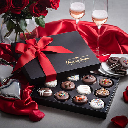 Chocolate Cookies Gift Box - Valentine'S Cookie Gift Basket - Vegan Food Gift - Chocolate Cookie Gift Basket