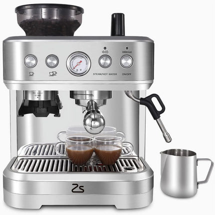 15Bar Espresso Coffee Machine, Cappuccino and Latte, Stainless Steel