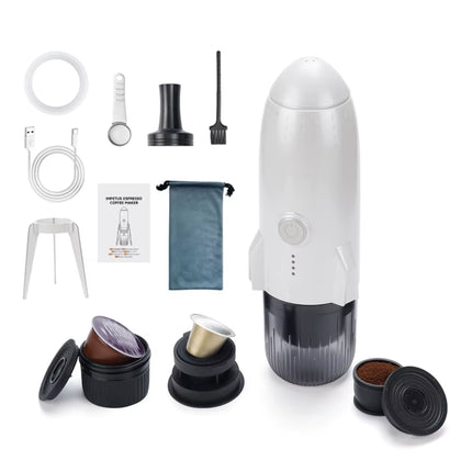 3-In-1 Coffee Brewing Machine Multifunctional Electric Espresso Coffee Machine Manual Espresso Maker for Travel Caravan Hiking