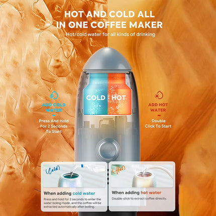 3-In-1 Coffee Brewing Machine Multifunctional Electric Espresso Coffee Machine Manual Espresso Maker for Travel Caravan Hiking