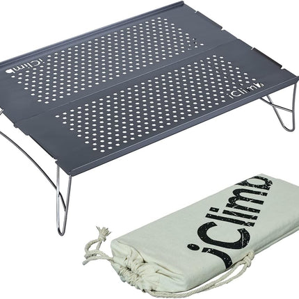 Mini Solo Folding Table Ultralight Compact for Backpacking Camping Hiking Beach Picnic (Silver, Mini)