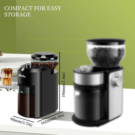 Electric Burr Coffee Grinder - Adjustable with 28 Precise Grind Settings for 12 Cups - Professional Coffee Bean Grinder