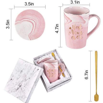 Gifts for Mom - Best Mom Ever Coffee Mug, Mothers Day Gifts for Mom, Birthday Gifts, Christmas Gifts, Mom Gifts,  14 Fl Oz Pink Coffee Mugs Ceramic Mug Tea Cup