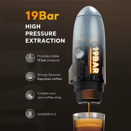 3-In-1 Coffee Brewing Machine Multifunctional Electric Espresso Coffee Machine Manual Espresso Maker for Travel Caravan Hiking