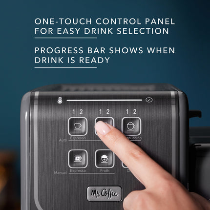New One-Touch Coffeehouse Espresso, Cappuccino, and Latte Maker, Grey