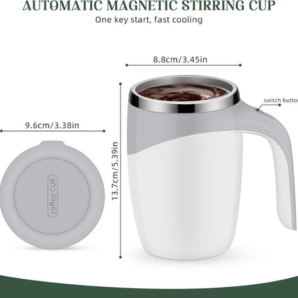 Stainless Steel Self-Stirring Electric Mixing Cup for Coffee and Beverages
