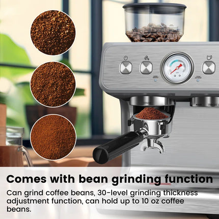 Premium Espresso Machines Featuring Milk Frother Steam Wand, Integrated Coffee Grinder, and Self-Cleaning Functionality