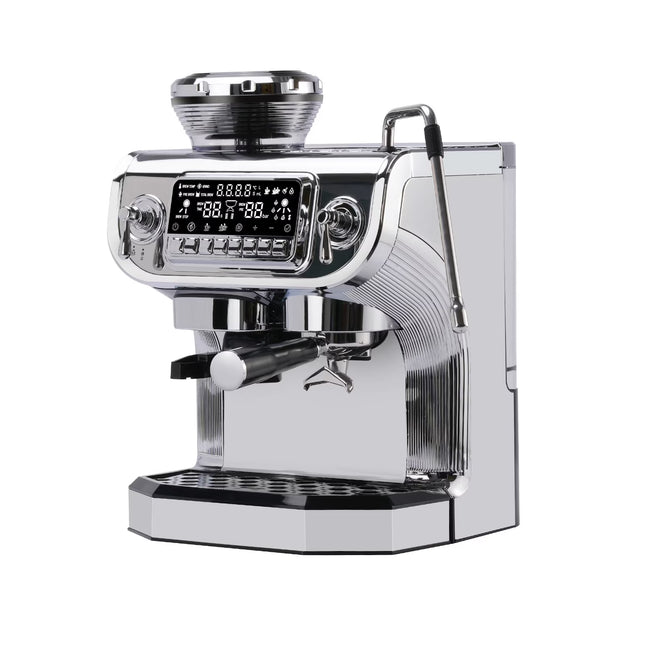 Premium 15 Bar Silver Espresso Machine for Perfect 4-Cup Brews