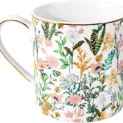 Marble Ceramic Coffee Mug, Tea Cup for Office and Home, 14 OZ, Coffee Tea Cup for Women Men, Black+Gold Marble