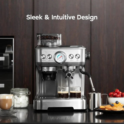 5700GENSE Espresso Machine and Coffee Maker, Integrated Grinder & Milk Frother
