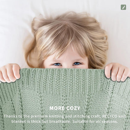 Cable Knit Sage Green Throw Blanket for Couch, Super Soft Warm Cozy Decorative Knitted Throw Blanket 2.3LB for Bed, Sofa, Chair 50"X60"