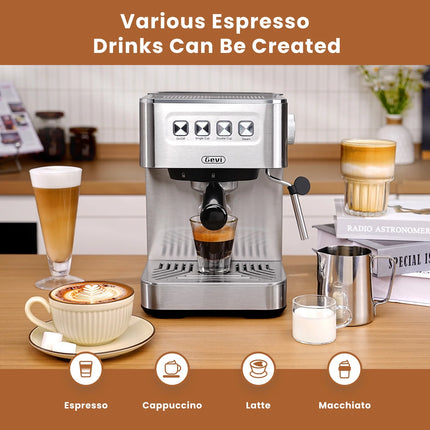 Premium 20 Bar Stainless Steel Espresso Machine for Home Baristas