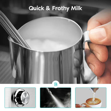 5700GENSE Espresso Machine and Coffee Maker, Integrated Grinder & Milk Frother