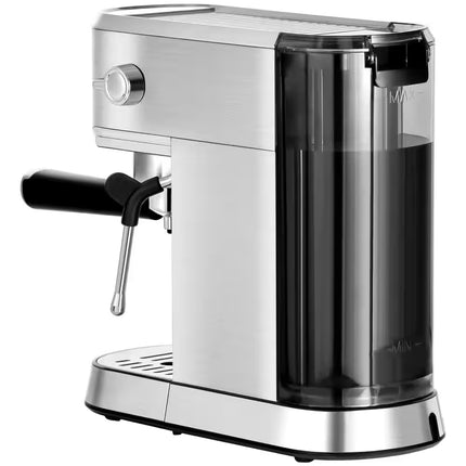 CM5418BASIC 2 Cup Stainless Steel Silver Espresso Machine with Space Saving Design