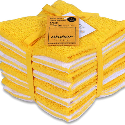 Kitchen Towels Set of 4 - Fast Absorbing, Quick Dry & Super Soft Terry Cotton Dish Towel with Hanging Loop for Cleaning and Drying Dish (16 X 26 Inches - Blue)