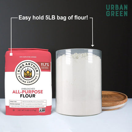 Glass Jars with Airtight Lids, Airtight Glass Canisters Set, Large Glass Storage Containers with Wood Lids, 2 Pack of 100Oz Glass Food Storage Containers, Flour Containers