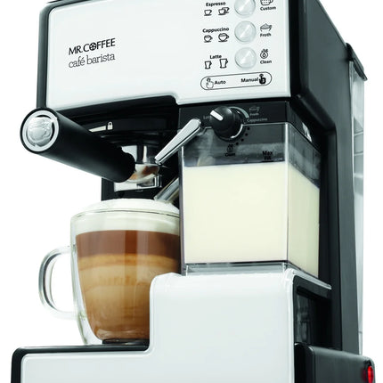 Cafe Barista Black & Silver Premium Espresso/Latte/Cappuccino Maker with Milk Frother