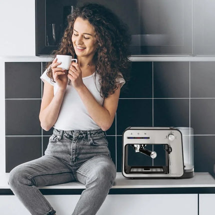 15-Bar Automatic Espresso Machine with Milk Frother, 37 Oz