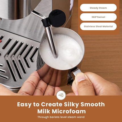 Premium 20 Bar Stainless Steel Espresso Machine for Home Baristas