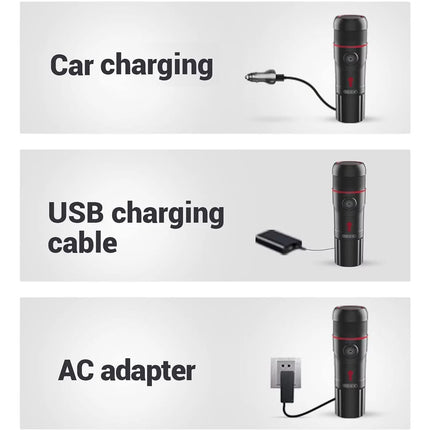 Portable 20-Bar, 1-Cup Black Travel Espresso Machine