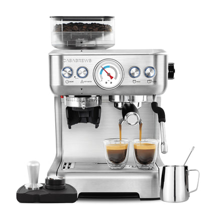 5700GENSE Espresso Machine and Coffee Maker, Integrated Grinder & Milk Frother