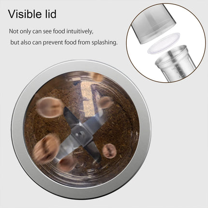 Coffee Grinder, Spice Grinder with 4 Blades for Coffee Beans, Spice, Tea - New (Silver)