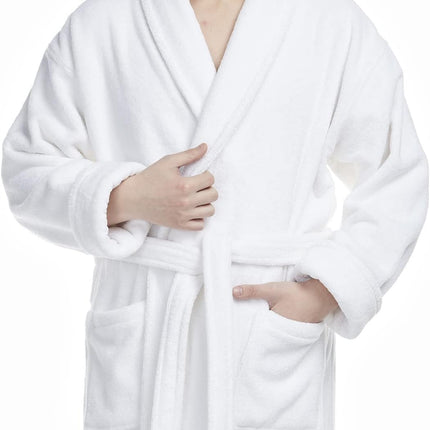 Men'S Deluxe Terry Cloth Turkish Cotton Bathrobe Robe