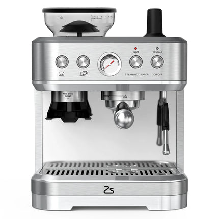 Espresso Coffee Machine 15 Bar with Grinding Coffee Filter Milk Frother, Automatic Coffee Maker for Home