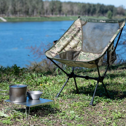 Mini Solo Folding Table Ultralight Compact for Backpacking Camping Hiking Beach Picnic (Silver, Mini)
