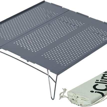 Mini Solo Folding Table Ultralight Compact for Backpacking Camping Hiking Beach Picnic (Silver, Mini)