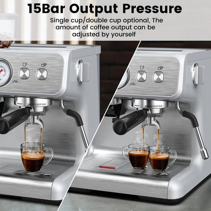 Premium Espresso Machines Featuring Milk Frother Steam Wand, Integrated Coffee Grinder, and Self-Cleaning Functionality