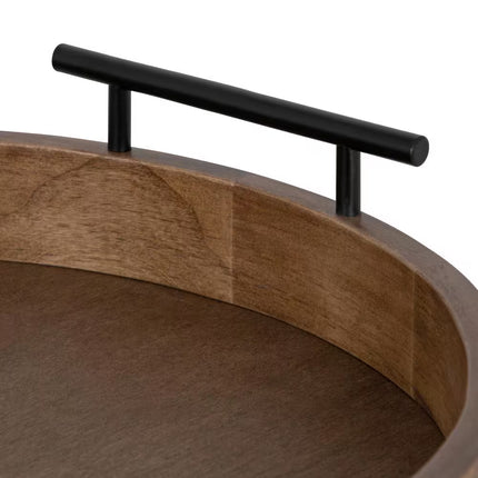 Lipton 18 In. X 18 In. Natural round Wood Decorative Tray