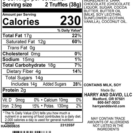 Dark Chocolate Truffles, Gourmet Dark Chocolate Candy, Rich Creamy Centers, All Occasion Chocolate Gift Basket for Adults, Appreciation, Thank You, 12Oz