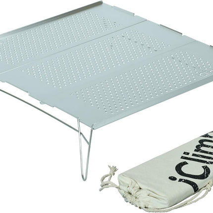 Mini Solo Folding Table Ultralight Compact for Backpacking Camping Hiking Beach Picnic (Silver, Mini)