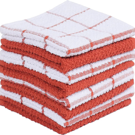 Kitchen Towels Set of 4 - Fast Absorbing, Quick Dry & Super Soft Terry Cotton Dish Towel with Hanging Loop for Cleaning and Drying Dish (16 X 26 Inches - Blue)