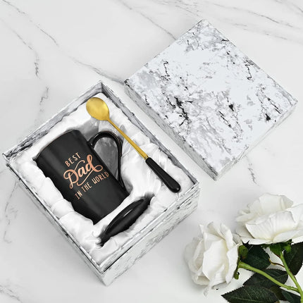 Gifts for Dad -  Best Dad in the World Coffee Mug, Fathers Day Gifts, Dad Mug, Dad Christmas Gifts, Dad Birthday Gifts, 14 Fl Oz Black Coffee Mugs Ceramic Coffee Mug Tea Cup