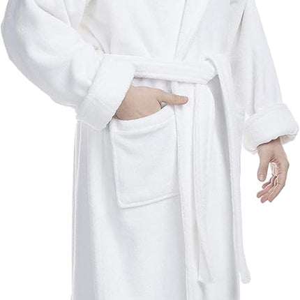 Men'S Deluxe Terry Cloth Turkish Cotton Bathrobe Robe