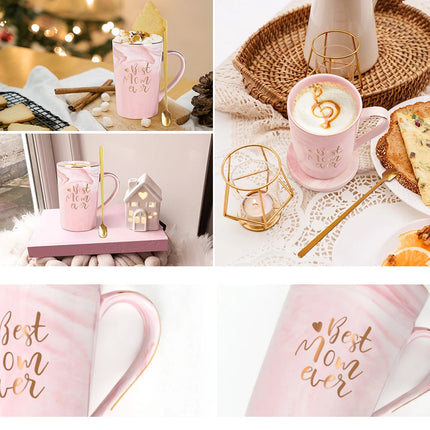 Gifts for Mom - Best Mom Ever Coffee Mug, Mothers Day Gifts for Mom, Birthday Gifts, Christmas Gifts, Mom Gifts,  14 Fl Oz Pink Coffee Mugs Ceramic Mug Tea Cup