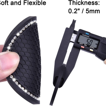 Bling Car Coasters,  2 Pack PVC Car Cup Holder Insert Coaster - anti Slip Universal Vehicle Interior Accessories Crystal Glitter Cup Mats for Women and Men(2.75" Diameter, Black)