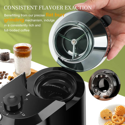 Electric Burr Coffee Grinder - Adjustable with 28 Precise Grind Settings for 12 Cups - Professional Coffee Bean Grinder
