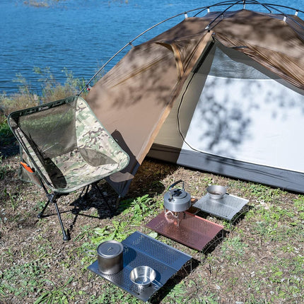 Mini Solo Folding Table Ultralight Compact for Backpacking Camping Hiking Beach Picnic (Silver, Mini)